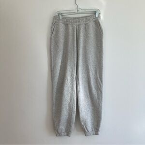 American Eagle Gray Sweatpants Elastic Cuff Cozy Lounge Travel Casual Medium